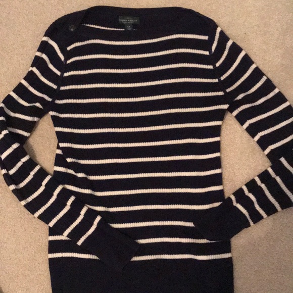 Ralph Lauren navy and white ribbed sweater - Picture 1 of 1